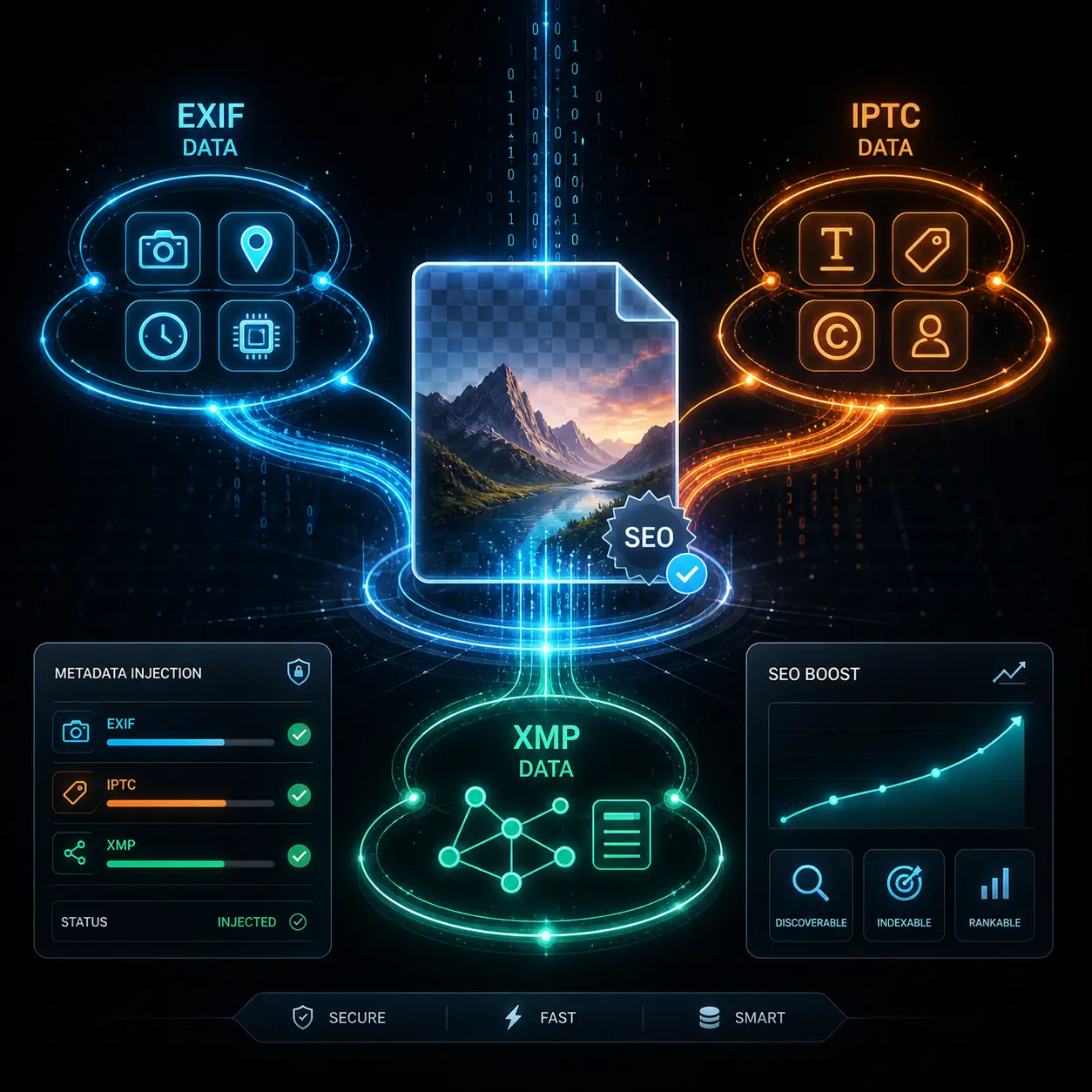 Bulk EXIF, IPTC, and XMP metadata editor fields in VisionFused